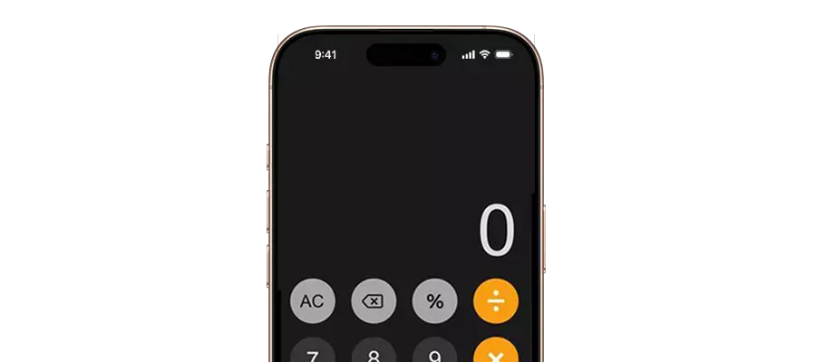 iPhone calculator screen
