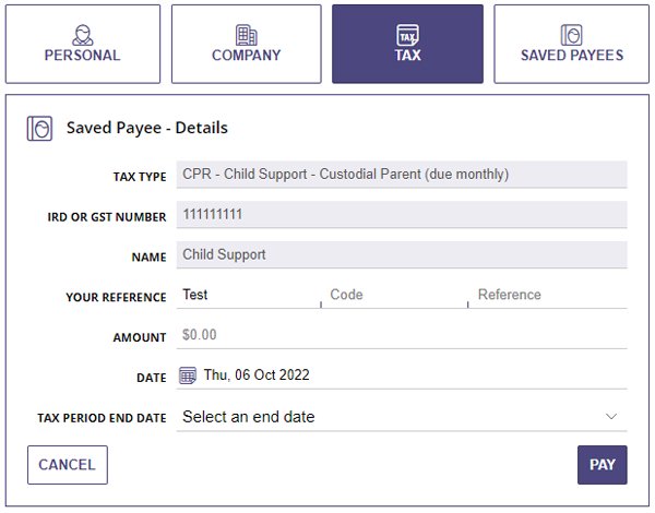 Tax saved payee TSB website