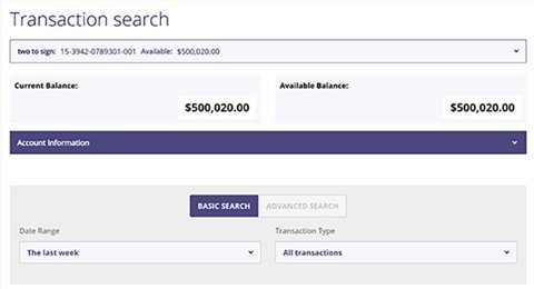 Transaction search TSB website