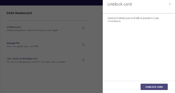 Unblock card TSB website