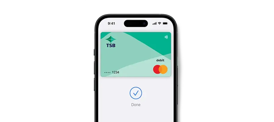 Apple Pay and TSB set up on mobile